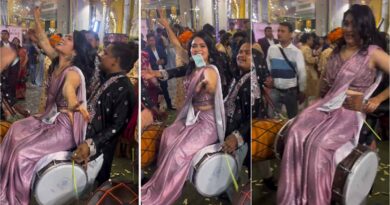 Woman dance on dhol viral video