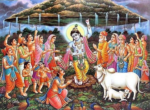 Krsna worship in mountain form